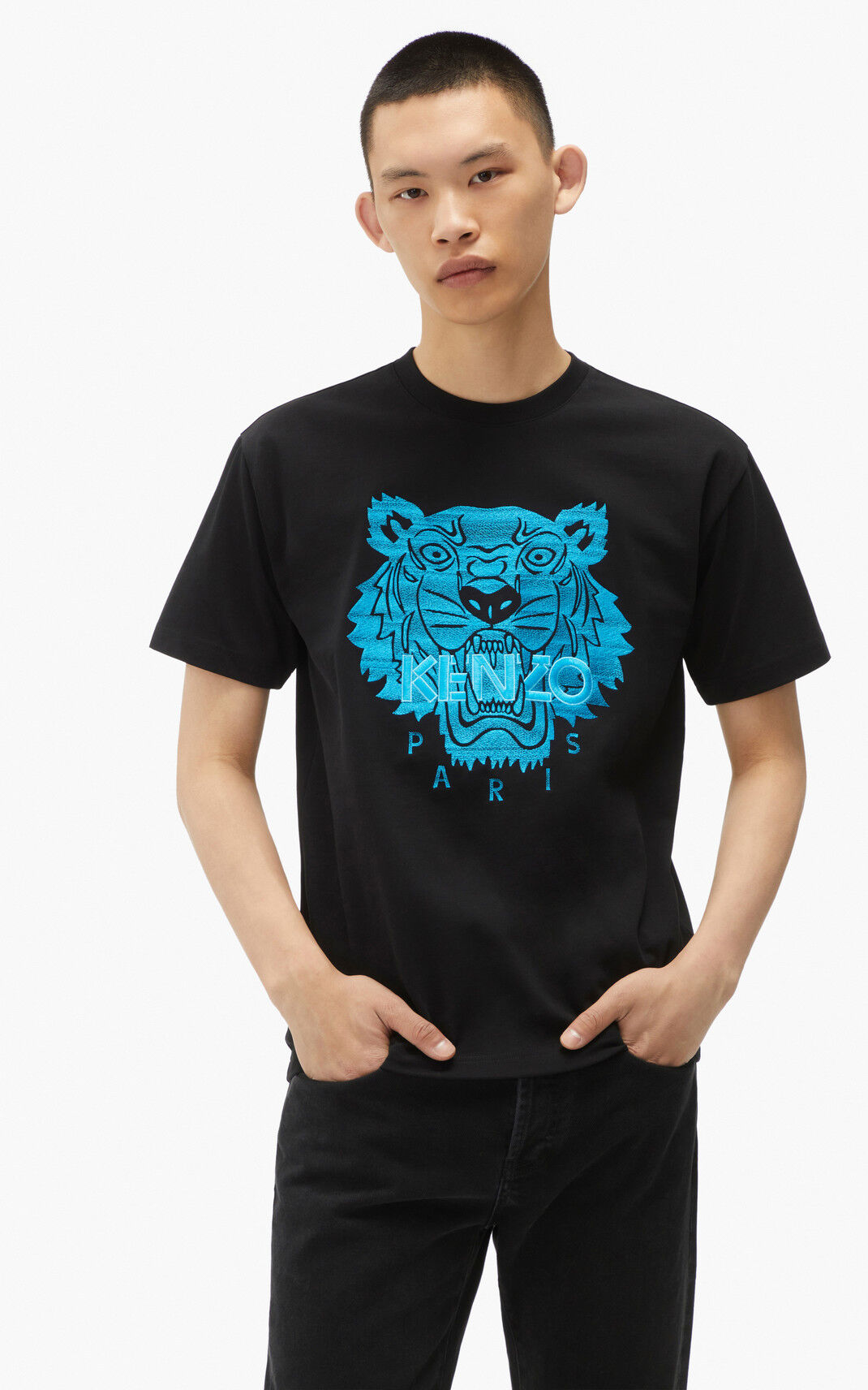 Kenzo Tiger loose fitting Tişört Erkek Siyah | 3160-TSXBU